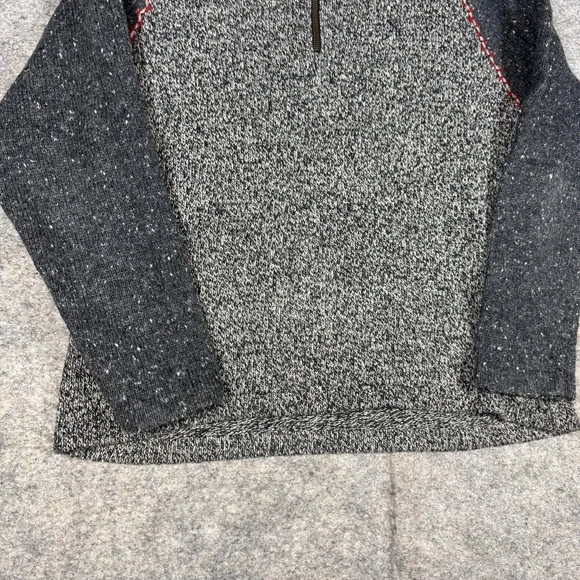 Woolrich Charcoal Gray Half Zip Knit Sweater Outdoor Casual Gorp Core Hiking L - Picture 5 of 14